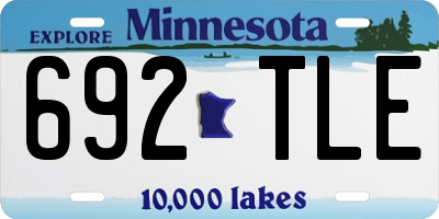 MN license plate 692TLE