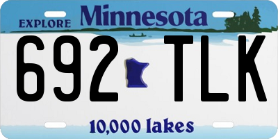 MN license plate 692TLK
