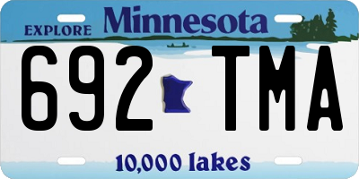 MN license plate 692TMA