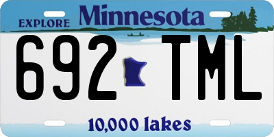 MN license plate 692TML