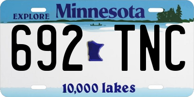 MN license plate 692TNC