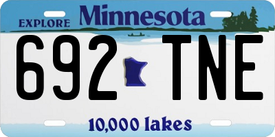 MN license plate 692TNE
