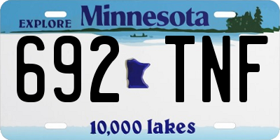 MN license plate 692TNF