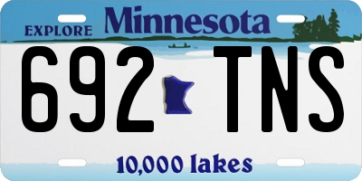 MN license plate 692TNS