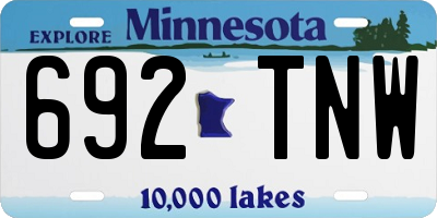 MN license plate 692TNW