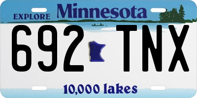 MN license plate 692TNX