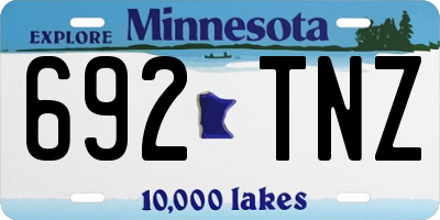 MN license plate 692TNZ