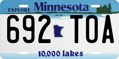 MN license plate 692TOA