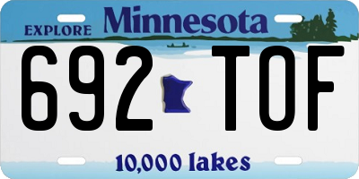 MN license plate 692TOF