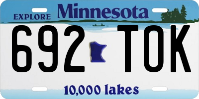 MN license plate 692TOK
