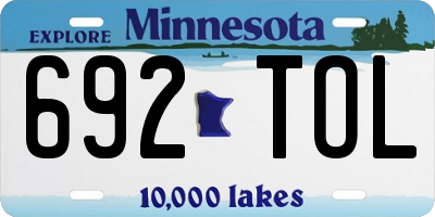 MN license plate 692TOL