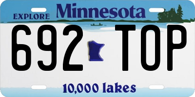 MN license plate 692TOP