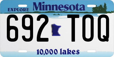 MN license plate 692TOQ