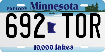 MN license plate 692TOR