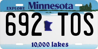 MN license plate 692TOS