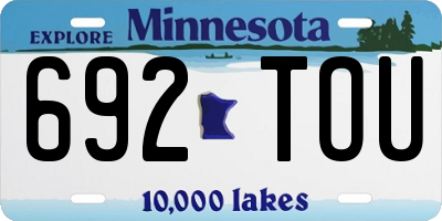 MN license plate 692TOU