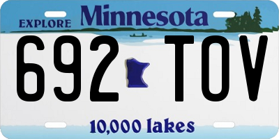 MN license plate 692TOV