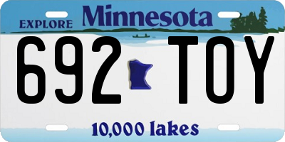 MN license plate 692TOY