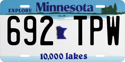 MN license plate 692TPW