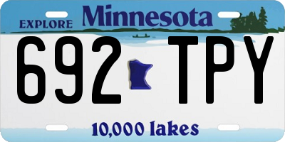 MN license plate 692TPY