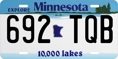 MN license plate 692TQB