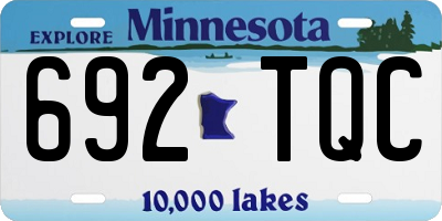 MN license plate 692TQC