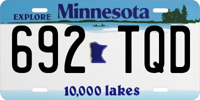 MN license plate 692TQD