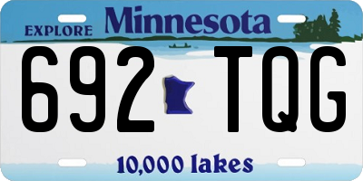 MN license plate 692TQG