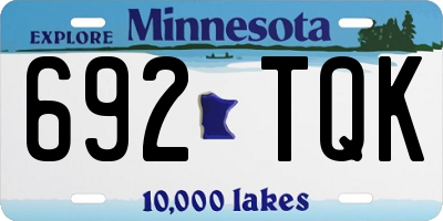 MN license plate 692TQK