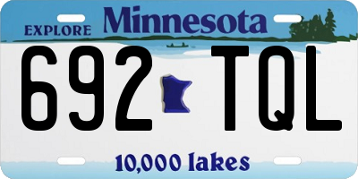 MN license plate 692TQL
