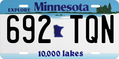 MN license plate 692TQN