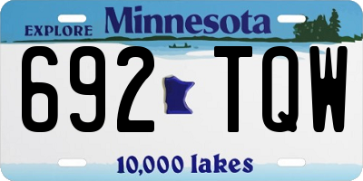 MN license plate 692TQW