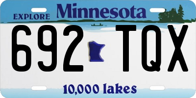 MN license plate 692TQX