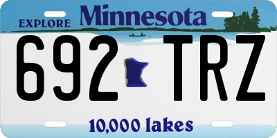 MN license plate 692TRZ