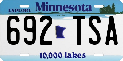 MN license plate 692TSA