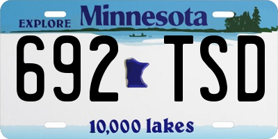 MN license plate 692TSD