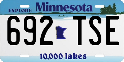 MN license plate 692TSE