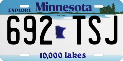 MN license plate 692TSJ