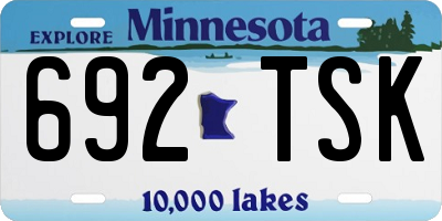 MN license plate 692TSK
