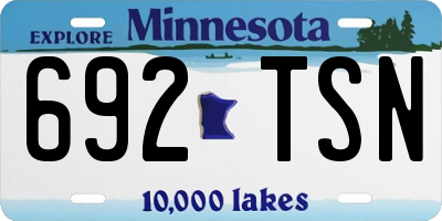 MN license plate 692TSN