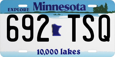 MN license plate 692TSQ
