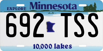 MN license plate 692TSS