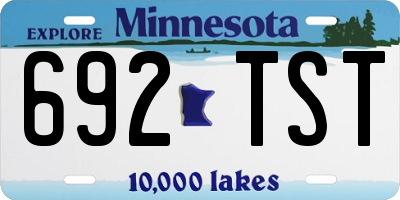 MN license plate 692TST