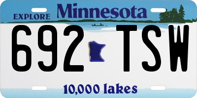 MN license plate 692TSW