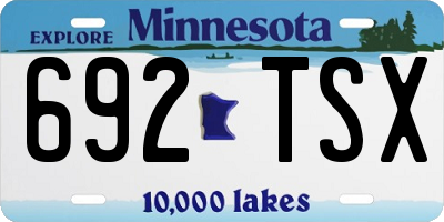 MN license plate 692TSX