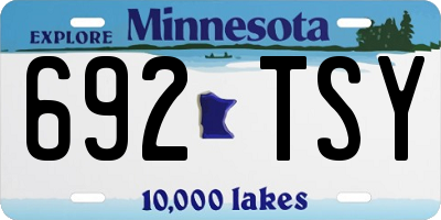 MN license plate 692TSY