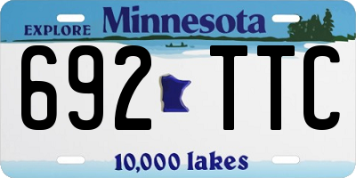 MN license plate 692TTC
