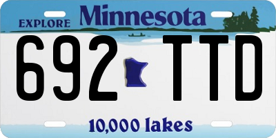 MN license plate 692TTD