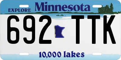 MN license plate 692TTK