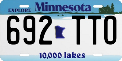 MN license plate 692TTO